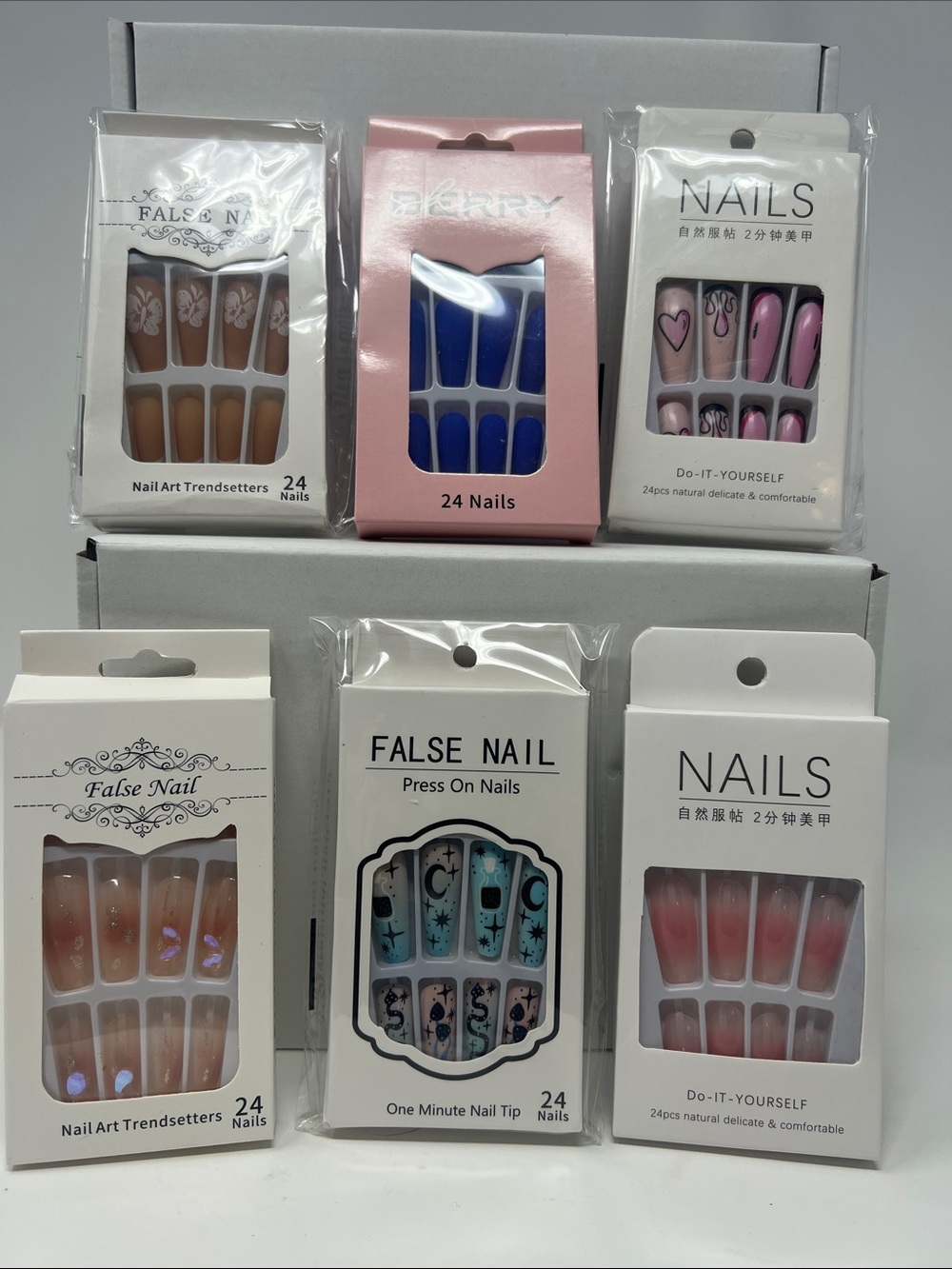Bundle of 6 sets of assorted press on nails-5